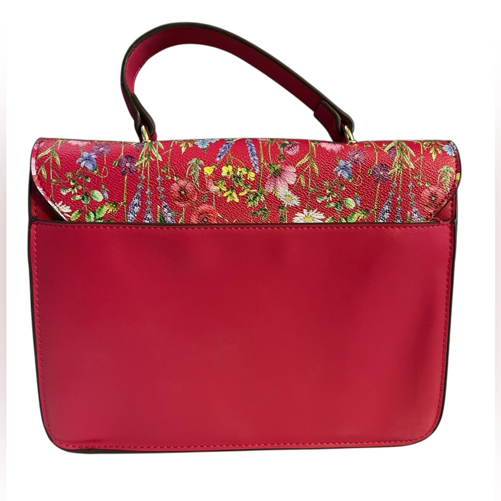 HP x 2 IMAN Pink Satchel Bag with Floral Elegance and Side Hardware Crossbody - Picture 2 of 13